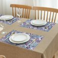 thumbnail image 3 of Purple and Teal Paisley and Floral Pattern Summer Placemats Table Placemats Set Of 4-Linen Kitchen Washable Placemats Table Mats 11.8"x17.7" Non-Slip Heat Resistant, 3 of 6