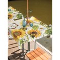 thumbnail image 6 of Retro Sunflowers Outdoor Tablecloth with Umbrella Hole, Rustic Floral Butterflies Spring Summer Spillproof Waterproof Outdoor Table Cover, Patio Tablecloths for Party/Garden/Picnic, Square 60"x60", 6 of 9