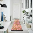 thumbnail image 4 of Yayeee Runner Rug for Bedroom 2'x6' Machine Washable Hallway Non Slip Mat, Abstract Pink Flowers, 4 of 8