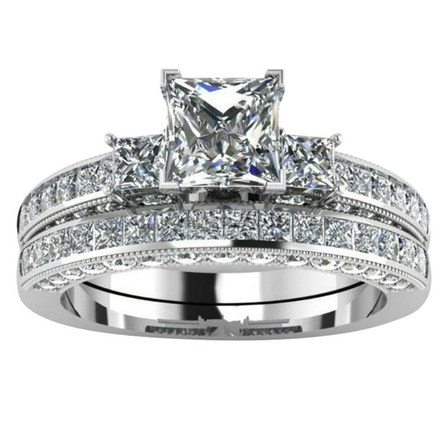 Product Classification Rings – Elegant Couple Wedding Fashion Set Featuring Zircons for Him and Her with European Style Craftsmanship