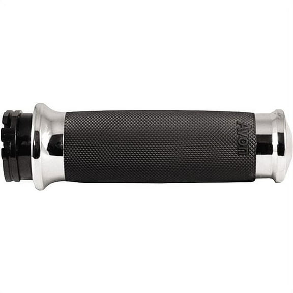 Avon Custom Contour Chrome/Black Throttle by Wire Grips (CC-85-CH-FLY)