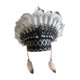 thumbnail image 3 of Sombrero de jefe indio nativo americano, tocado decorativo para presentaciones escénicas Blanco y negro, 3 of 9