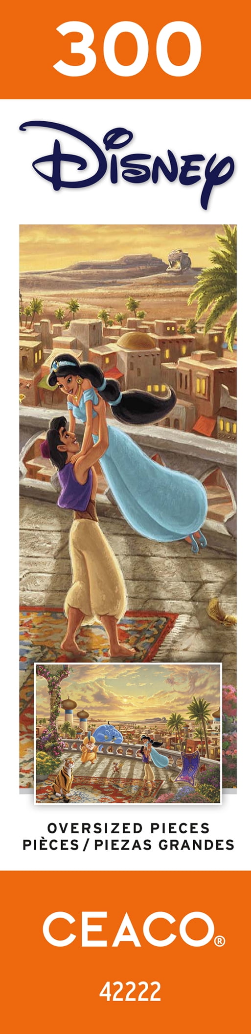 Ceaco 300-Piece Thomas Kinkade Disney Jasmine Dancing in the Desert Sunset Interlocking Jigsaw Puzzle
