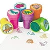 Dinosaur Stampers 15 Inches - 12 Pieces - Assorted Colored Dinosaur Stampers -