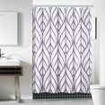 thumbnail image 2 of Purple and White Shower Curtain, Modern Aesthetic Lavender Striped Shower Curtain Set for Bathroom Waterproof Polyester Shower Curtain with Hooks, 60x72 Inch, 2 of 5