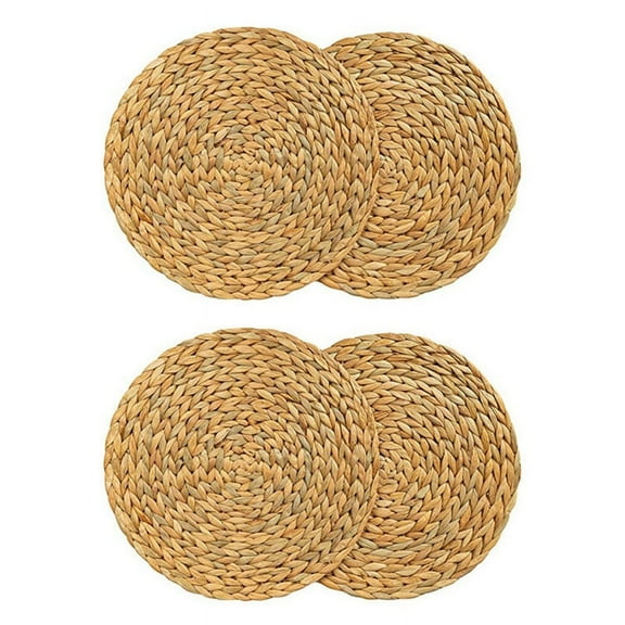 4 Pack Water Hyacinth Placemat,Woven Wicker Table Place Mats,38cm