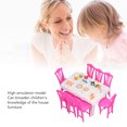 thumbnail image 4 of Dollhouse Dining Table Set,1:12 Dollhouse Dining Table Set For Kids Broaden Cognition Exquisite Miniature Dining Table, 4 of 8