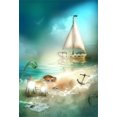 thumbnail image 3 of EREHome Polyester Fabric Fantasy Sea Backdrop 5x7ft Sailboat Turtle Lamps Starfish Sandbeach Fairy Tale Photography Background Video Studio Props Children Baby Kids Portraits, 3 of 3