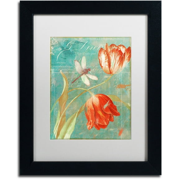 Trademark Fine Art "Mandarin Tulips" Canvas Art by Color Bakery White Matte, Black Frame