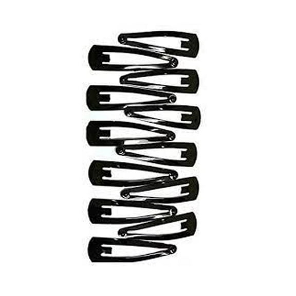 BishtHub Fashion Tic Tac Hair Clips Claw Clip Non Slip Hair Accessories Black Metal Cips Hair Pins Womens Fashion- Pack of 12 Pcs