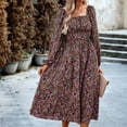 thumbnail image 3 of Vestido Midi de señora Vestido de verano con estampado floral informal Vestido de fiesta de cóctel ajustado Hugtrwg Para estrenar, 3 of 7
