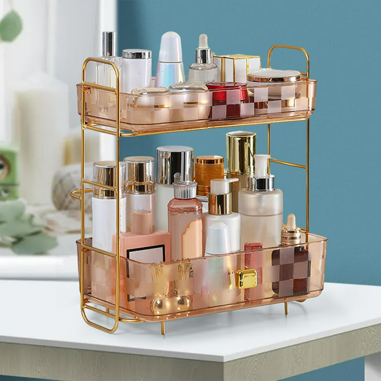 2 Layer Bathroom Organizer Rack Shower Shelf Makeup Storage Rack, Desktop  Counter Vanity Tray for Dorm, Perfumes, , Kitchen, Toilet River