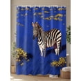 thumbnail image 4 of Fsddascl Blue Grassland Abstract Shower Curtain Set - Standard 72" x 72" Washable Bathtub Curtain with 12 Hooks, Zebra Wildflowers Natural Scenery Waterproof Fabric Stall Shower Curtains for Bathroom, 4 of 6