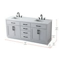 thumbnail image 2 of Elegant Kitchen and Bath Alden 72 Inch Double Bathroom Vanity In Grey, 2 of 13
