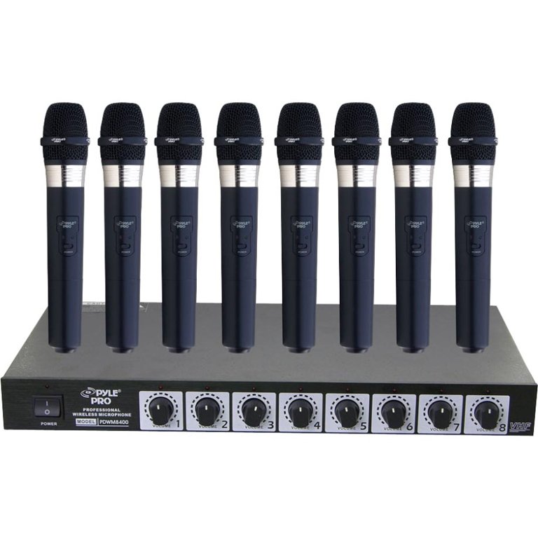 Pyle 8 Mic Professional Handheld Wireless Microphone System