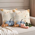 thumbnail image 2 of Thanksgiving Pumpkin Outdoor Waterproof Pillow Covers, Fall Leaves Autumn Flower Rustic Decorative Square Throw Pillowcase Sofa Cushion Sham for Patio/Couch/Chair, 16"x16" 2 Pack, 2 of 8