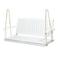 thumbnail image 5 of White Porch Swing With Wood Frame, Breathable Seat, 48.11”w X 25.86”d 22.23”h Made From - 22.23”h, Relaxing Spot, 5 of 6
