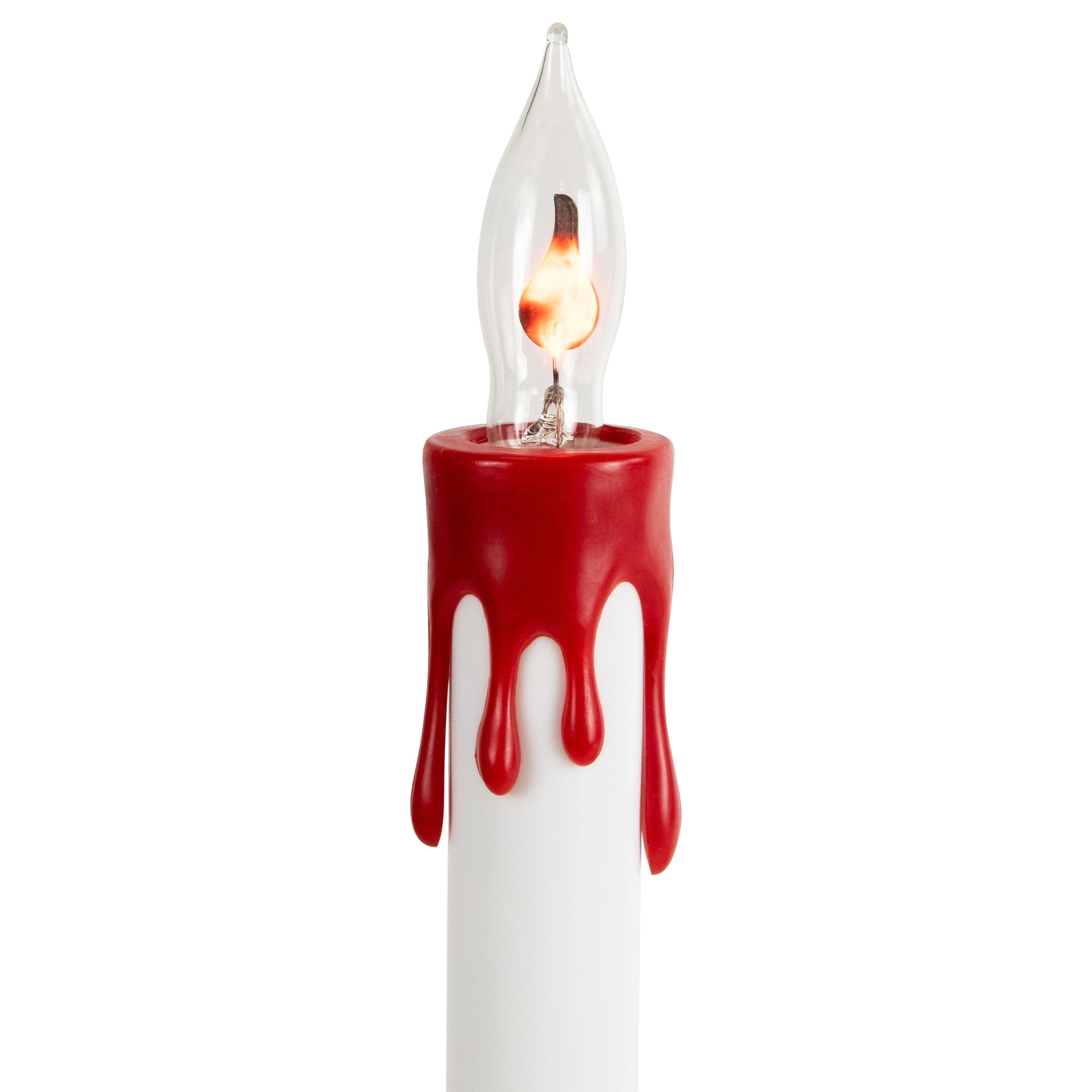 Northlight Lighted Flickering Candle Halloween Pathway Marker Lights - 4' Black Wire - 5ct