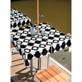 thumbnail image 2 of Outdoor Tablecloth with Umbrella Hole for Patio/Picnic/Party/Camping, Bohemia Waterproof Table Cloth Square Cover Washable, Retro Abstract Geometric Pattern Boho Black (60"x 60"), 2 of 8