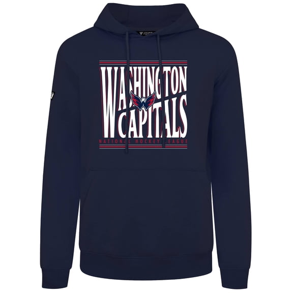 Men's Levelwear  Navy Washington Capitals Podium Powerhouse Pullover Hoodie