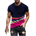 thumbnail image 2 of IROINNID Extra Large Tall T Shirts for Men, Lightweight Thin Basic V-Neck Printed Botton Casual Summer Blouses for Men, 2 of 5