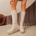 thumbnail image 2 of Taqqpue Women's Knee High Boots Round Toe Slip On Wedge Heel Platform Comfortable Long Boots for Women Size 5.5-10.5 Fashion Dress Shoes Fall Winter Riding Footwear Casual Walking, 2 of 10