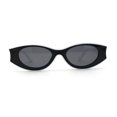thumbnail image 3 of Womens Mod Concave Plastic Frame Oval Cat Eye Sunglasses Black White, 3 of 4