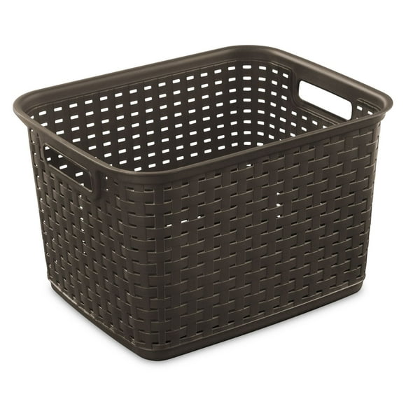 Sterilite Tall Wicker Brown Weave Basket