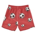 thumbnail image 2 of Red Background Football Pattern Swim Trunks Board Shorts Beach Pants Bathing Bottoms 2T, 2 of 8