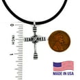 thumbnail image 2 of Old Rugged Cross (wc86rubb) Necklace Antique Silver On Black Rubber Cord, 2 of 6