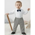 thumbnail image 4 of Latnnut Infant Boy Toddler Newborn Clothes 0-24M Outfit Dress Shirt Vest Bowtie Pants Formal 4pcs, 4 of 7
