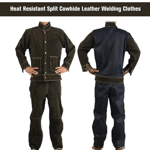 Cowhide+Jean Welding Suits Heat Resistant Heavy Duty Welding Suit Wear