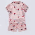 thumbnail image 4 of Ruyang Boys Girls Satin Shirts Set Classic Silk Short Sleeve Tshirt Bbutton Down Top Tees+Shorts Casual Summer Outfits, 4 of 4