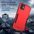 thumbnail image 5 of Heavy Duty Phone Case Designed for Apple iPhone 12, 12 Pro Case with 1Pc Tempered Glass Screen Protector, Shockproof Dropproof Anti-Scratch Phone Case Cover for Apple iPhone 12, 12 Pro,Red, 5 of 6