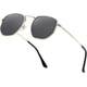 thumbnail image 1 of A pair of gold frame all gray hip-hop hexagonal polarized sunglasses for men and women geometric square small retro sun glasses, 1 of 3