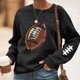 thumbnail image 1 of TaTaai Women Baseball Print Crew Neck Long Sleeve Drop Shoulder Top Hoodie Ladies Spring Autumn Daily Commute Street Wear Soft Comfortable No Fading Machine Washable Stylish Top Gift, 1 of 4