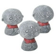thumbnail image 2 of Jizo Monks with Red Bibs Figurines Set of 3 Buddhism Ksitigarbha Bodhisattva, 2 of 4