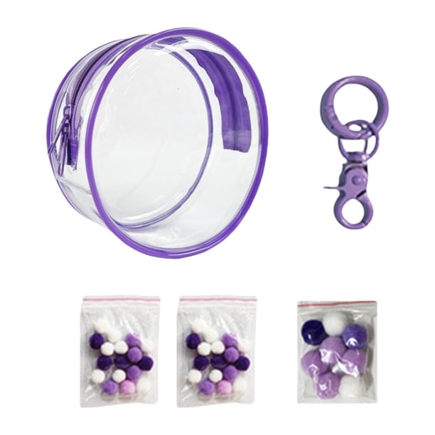 Bolsa de almacenamiento de muñecas transparente de PVC, bolsa de almacenamiento de muñecas pequeña, estuche de exhibición portátil de coleccionables p Púrpura