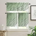 thumbnail image 2 of Kitchen Curtain Valance and Tiers Set Geometric Gradient 3 Pc Window Treatment Sage Green Ombre 3 Pieces Rod Pocket Valance Set for Small Windows Bedroom, 54 in x 24 in, 2 of 6