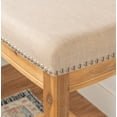 thumbnail image 4 of Linon Cessford 32" Backless Indoor Bar Stool, Rustic Brown with Natural Linen Fabric, Includes 1 Stool, 4 of 10