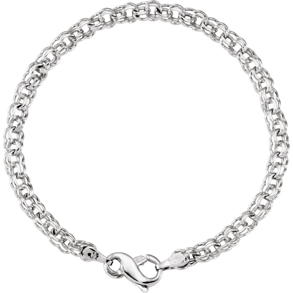 14k White Gold 7 Inch Link Charm Bracelet Jewelry Gifts for Women - 7.2 Grams - Walmart.com