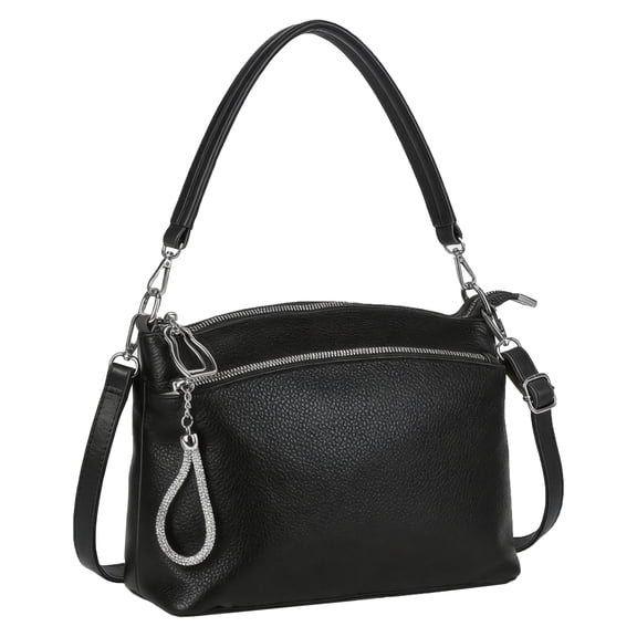 Black Shoulder Bag for Women, Crossbody Bags Purse, Underarm Handbag with Adjustable Strap for Work Travel Shopping, PU Leather, Gift for Her