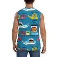 thumbnail image 4 of Uemuo Transportations With Cute Animals Pattern Men's Sleeveless T-Shirt,Muscle Athletic Tank Top, Moisture-wicking Quick-dry Breathable Classic Tee Top for Gym Run Outdoor Sports-Small, 4 of 8