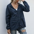 thumbnail image 7 of Women's Waterproof Raincoat Lightweight Rain Jacket Hooded Windbreaker with Pockets for Outdoor Casual Zip Up Hoodie, 7 of 7