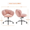 thumbnail image 4 of Alden Design Modern Armless Desk Chair with Adjustable Height, Boucle, Pink, 4 of 6