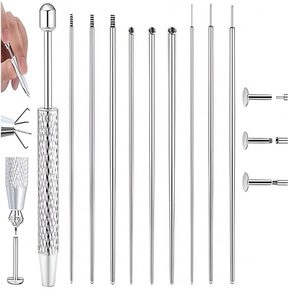 DESIGNICE 10 Pc Piercing Taper Ball Grabber Tool for Changing Jewelry,14G 16G 18G 20G Piercing Taper Kit,Threadless Insertion Pin Curved Body Piercings Kits for Ear Nose Navel Lip Eyebrow