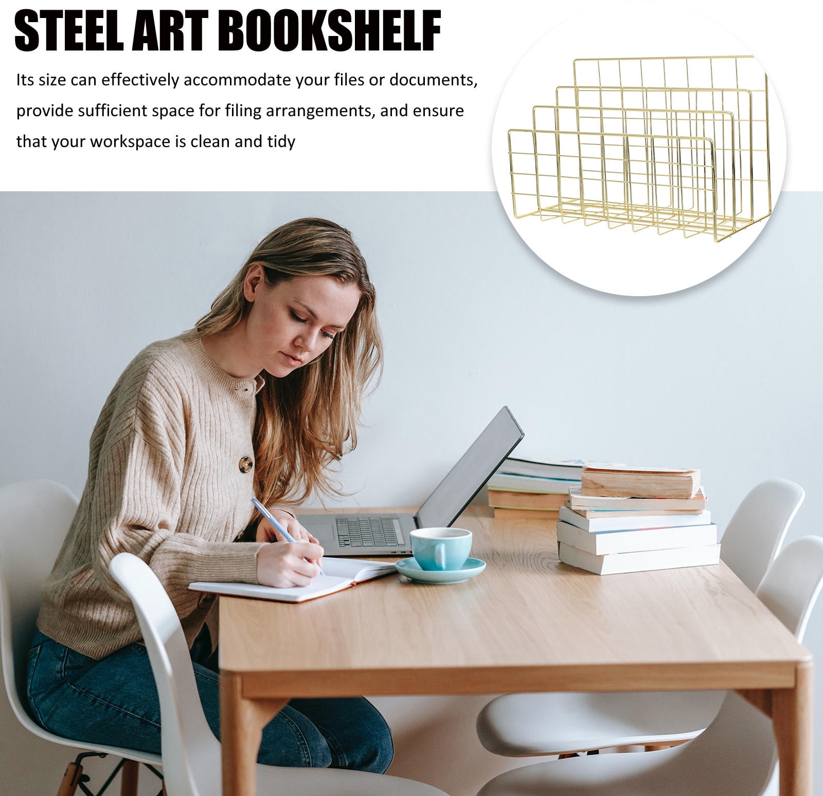 Masteelf  Accessory Desk Organizer with File Holder Mail Sorting Rack Office