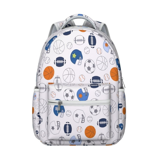 Basketball Students Backpack Baseball Football Soccer Ball Game Sports School Bag with Training Design, Durable and Adjustable Strap