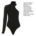 thumbnail image 7 of comerut Bodysuit One Shoulder Hollow Knitted Turtleneck Solid Color Elastic Soft Warm Bodysuit Skinny Lady Spring Fall Top, 7 of 7