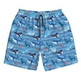 thumbnail image 3 of Uemuo Blue Fish Pattern Men's Swim Trunks Hawaiian Beach Bathing Suit Swimsuits Beach Quick-Dry Shorts with Pockets-XX-Large, 3 of 9